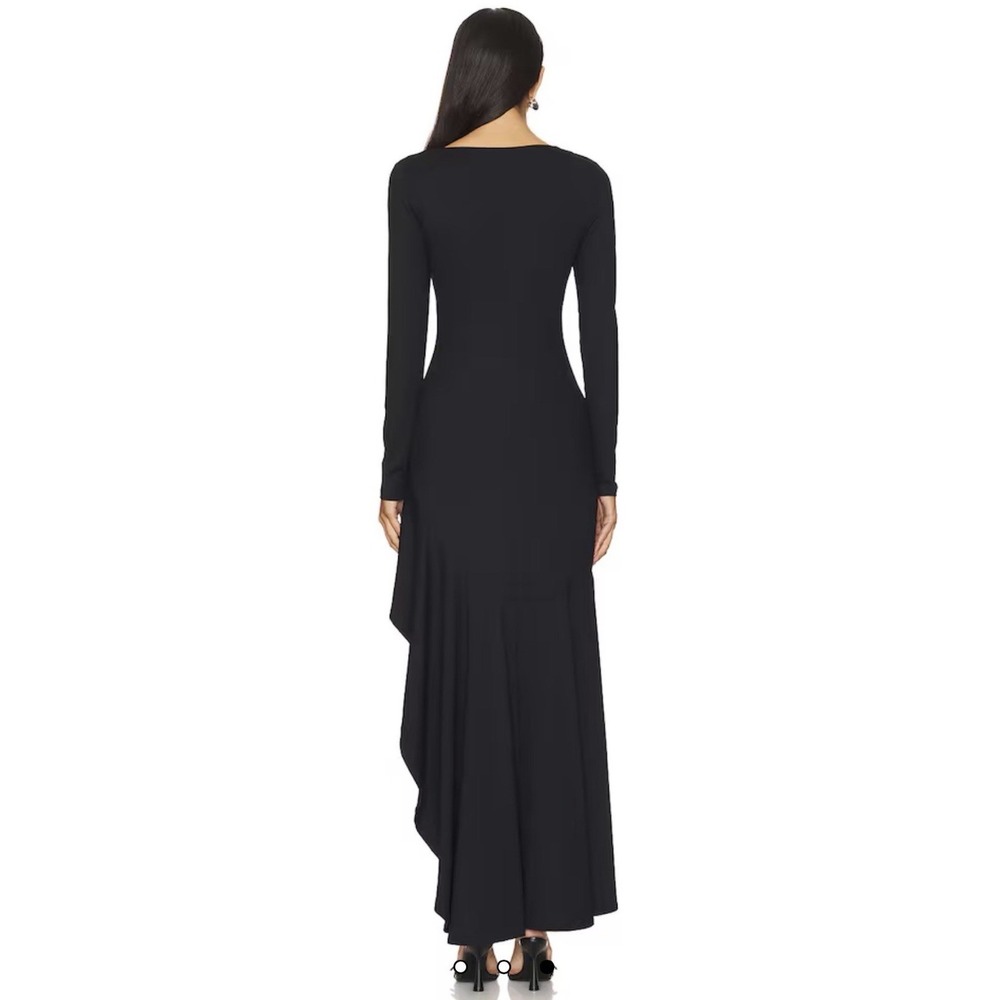 SUSANA MONACO Slimming Bodycon High Low Dress Size Small NWT Black Square Neck - Picture 10 of 12